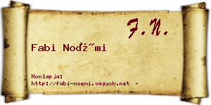 Fabi Noémi névjegykártya